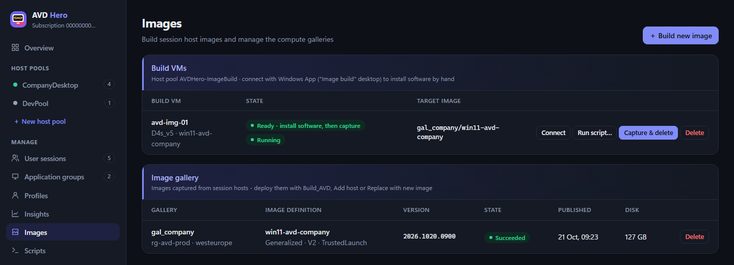 Image builder with a build VM ready for manual installations